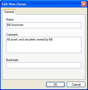 Dialog for editing the Owner