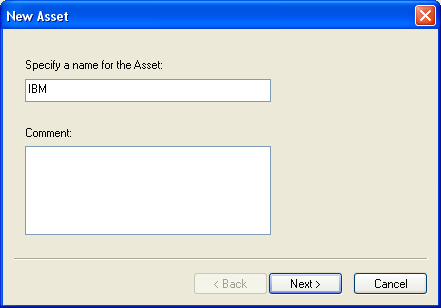 Specify the name of the asset